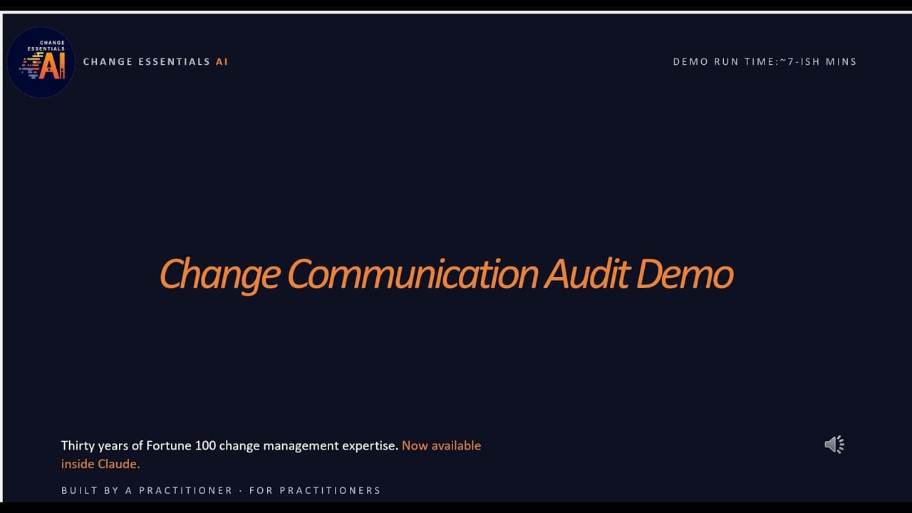 Video thumbnail: Live walkthrough of the Change Communication Audit