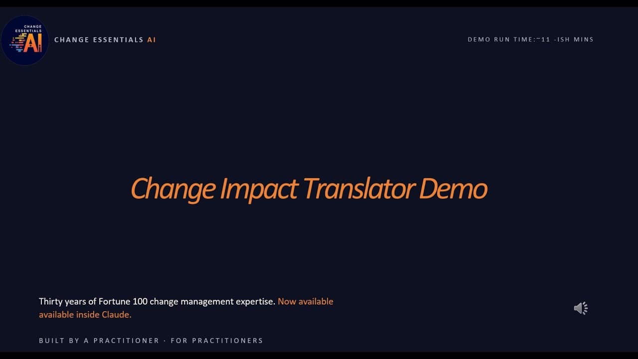Video thumbnail: Live walkthrough of the Change Impact Translator